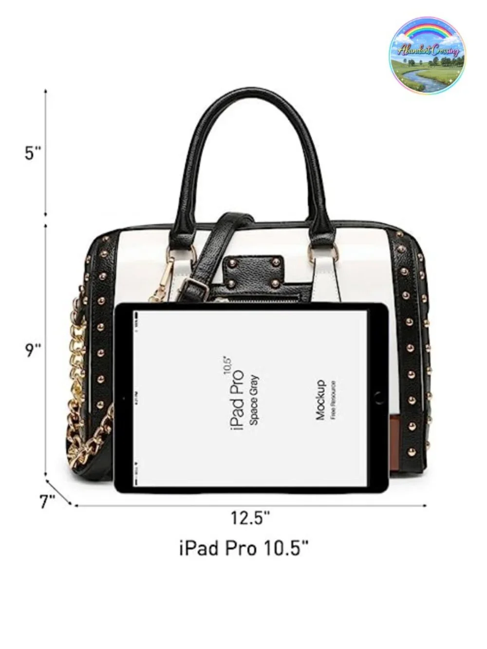Shiny Patent Faux Leather Barrel Satchel Handbag with Rivet Decoration Top